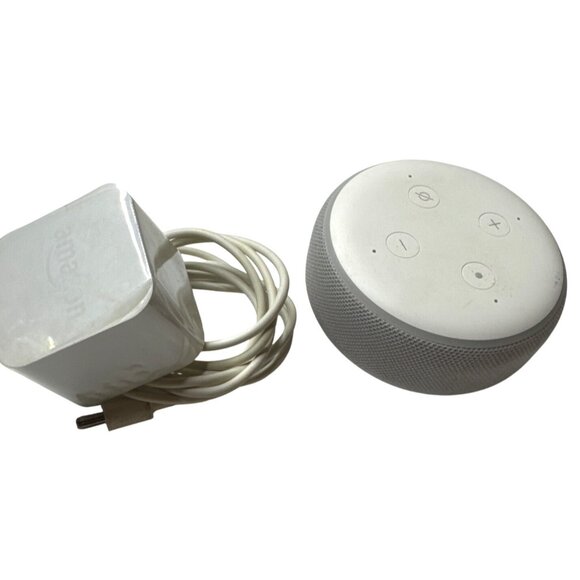 Echo Dot 3rd Gen Smart Speaker With Alexa & Power Adapter White - Picture 3 of 5